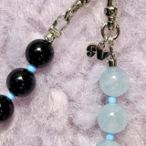 CALL ME CLEAR Phone Charm | Black Agate & Aquamarine -  GENDER FLUID