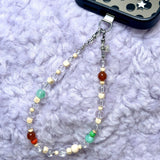 THE LUCKY TRIO Phone Charm | Clear Quartz, Jade & Red Agate