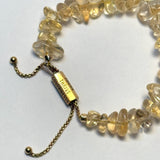 MORE IS MORE BRACELET | Brazilian Citrine nuggets on 18K gold plated slider clasp with mantra