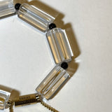 AMP UP YOUR VIBE BRACELET | Brazilian Oblong Clear Quartz & Mini Round sphere Black Agate