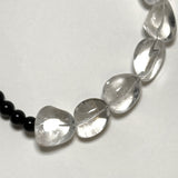 YOU ARE SHIELDED NECKLACE | Brazilian Polished varied oval shaped Milky Quartz & Black Agate