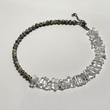 IT'S A JOYRIDE NECKLACE | Brazilian Clear Quartz nuggets & round sphere Dalmatian Jasper