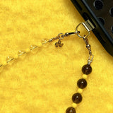 CALL ME CLEAR Phone Charm | Smoky Quartz with Clear Quartz -  GENDER FLUID