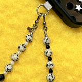 CALL ME JOYFUL Phone Charm | Dalmatian Jasper & Black Agate -  GENDER FLUID